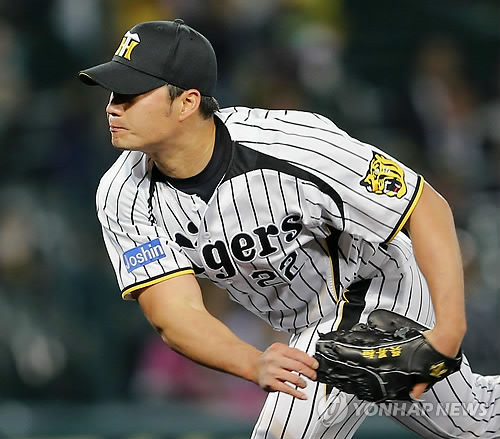일본프로야구 한신 타이거스 마무리 투수로 뛰던 오승환[교도=연합뉴스 자료사진]