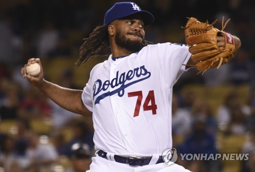 다저스 마무리 투수 켄리 얀선[USA 투데이 스포츠=연합뉴스 자료사진]