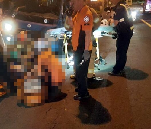 서귀포 중문관광단지 음주운전 사고 현장[제주 서귀포소방서 제공. 재판매 및 DB 금지]