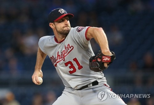 류현진의 사이영상 경쟁자 맥스 셔저[USA투데이스포츠/로이터=연합뉴스 자료사진]