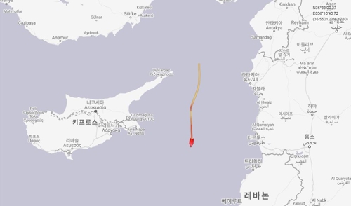 선박 추적 웹사이트 '마린 트래픽'에 나오는 아드리안 다르야 1호의 항해기록.[마린 트래픽 캡처]