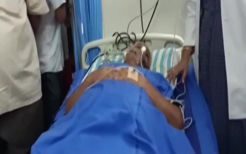 쌍둥이를 출산한 74세 인도 할머니 만가얌마 야라마티. [ANI통신 트위터계정 캡처]