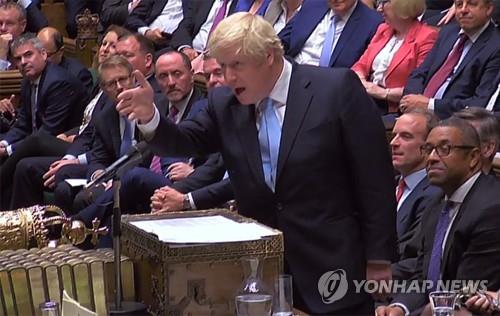 브렉시트 연기 요청 불가 방침 밝히는 존슨 총리[AFP=연합뉴스]