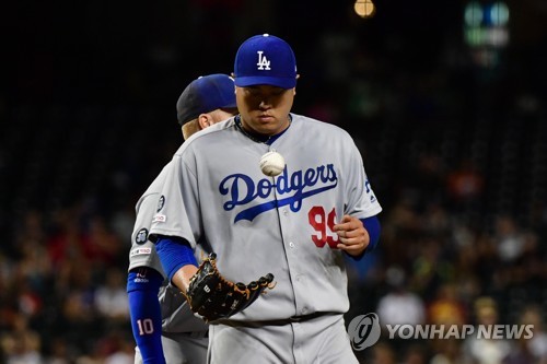 로스앤젤레스 다저스 류현진[USA투데이/로이터=연합뉴스 자료사진]