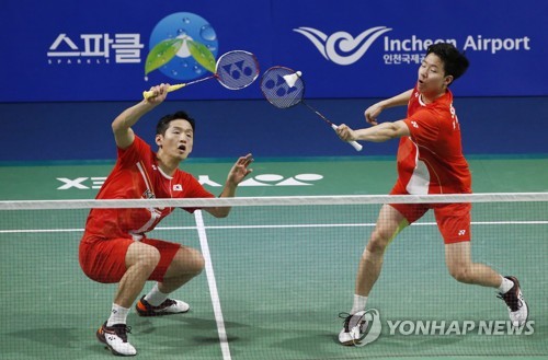 배드민턴 남자복식 최솔규(좌)-서승재(우)[EPA=연합뉴스]