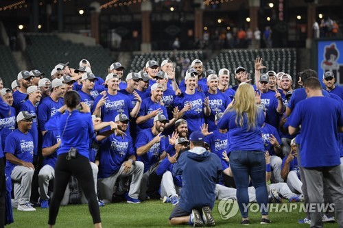 MLB 다저스, 7년 연속 내셔널리그 서부지구 우승[AP=연합뉴스 자료사진]