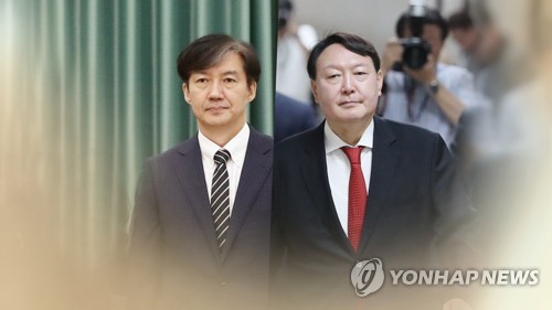 조국 vs 윤석열…'강대강' 대결 본격화 (CG)[연합뉴스TV 제공]