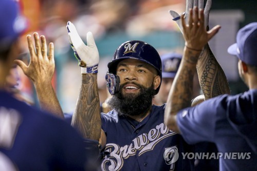 에릭 테임즈 솔로포[AP=연합뉴스]