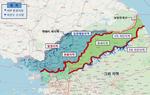 멧돼지 관리지역 지도[환경부 제공]