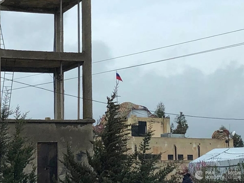 시리아 남서부 엘-쿠네이트라의 러시아 군사경찰 초소[리아노보스티=연합뉴스]