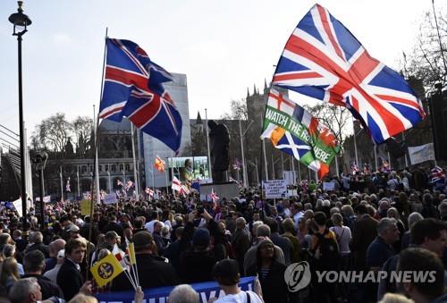 브렉시트 찬성 시위[EPA=연합뉴스 자료사진]
