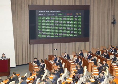 국회 본회의 통과하는 실내공기질 관리법[연합뉴스 자료사진]
