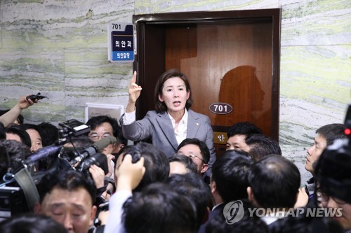 헌법수호 외치는 나경원[연합뉴스 자료사진]