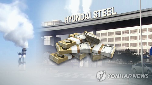 ‘대기오염 초과배출 부과금' 당진 현대제철 최다 (CG)[연합뉴스TV 제공]
