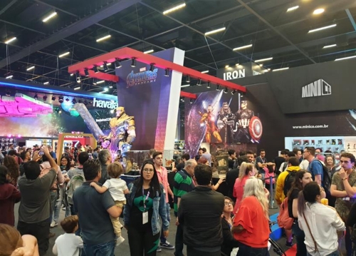 상파울루에서 열린 '2019 CCXP'(상파울루=연합뉴스) 김재순 특파원 = 상파울루 엑스포에서 5일(현지시간)부터 8일까지 '2019 코믹 콘 익스피어리언스(CCXP)'가 열린다. 한국에서는 처음으로 5개 웹툰 업체가 참가했다.