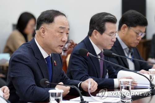 경제정책방향 보고하는 홍남기 경제부총리(서울=연합뉴스) 홍남기 경제부총리 겸 기획재정부 장관이 13일 오전 청와대에서 문재인 대통령에게 2020년 경제정책방향에 대해 보고하고 있다. 2019.12.13 [청와대 제공. 재판매 및 DB 금지] photo@yna.co.kr