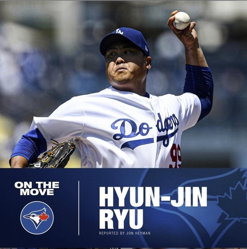 류현진의 토론토 계약을 알린 MLB 인스타그램 [MLB 인스타그램 캡처]