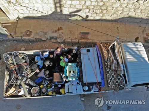 이들립 피란민[AFP=연합뉴스]