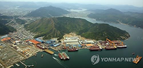 전성기 경남 통영시 광도면 성동조선해양 야드 전경[연합뉴스 자료사진]