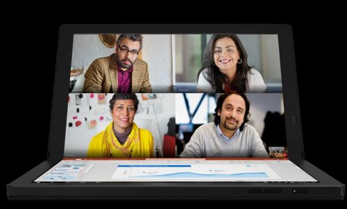 CES 2020, 폴더블 디스플레이 '대세'(서울=연합뉴스) 레노버가 발표한 13인치 폴더블 유기발광다이오드(OLED) 디스플레이를 적용한 노트북 '씽크패드X1 폴드'. 화면을 완전히 펼치면 태블릿PC처럼 쓸 수 있으며 화면을 접어 테이블 위에 올려놓을 수 있다. 2020.1.8
    [레노버 제공. 재판매 및 DB 금지] photo@yna.co.kr