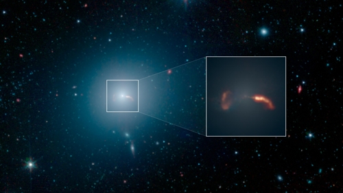 스피처 망원경이 포착한 M87 [NASA/JPL-Caltech/IPAC/Event Horizon Telescope Collaboration 제공]