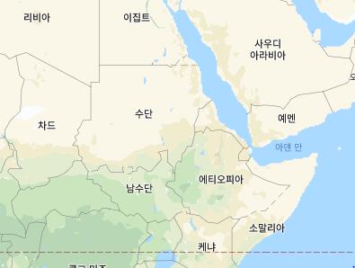 에티오피아가 포함된 지도[구글 캡처]