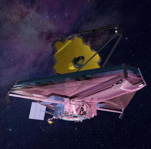 스피처의 뒤를 이어 적외선 영역에 특화된 우주망원경 JWST 상상도 [NASA 제공]