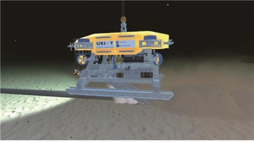 앱에서 수중건설로봇 작동하는 모습[한국해양과학기술원 제공. 재판매 및 DB 금지]