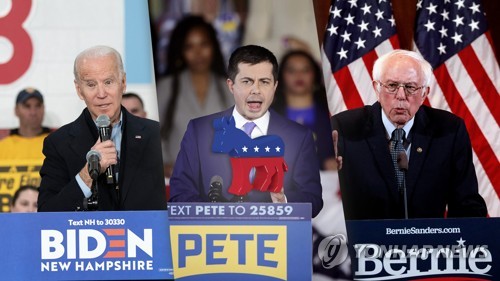 美민주 "반전이냐 굳히기냐"…뉴햄프셔 '혈투' (CG)[연합뉴스TV 제공]