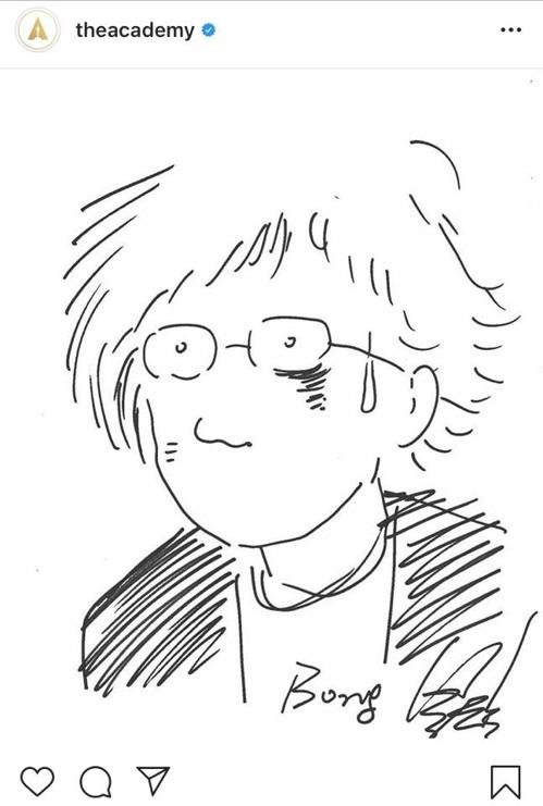 아카데미가 공개한 봉준호 감독 자화상[아카데미 공식 인스타그램 캡처]