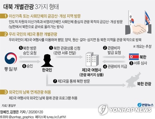 [그래픽] 대북 개별관광 형태[연합뉴스 자료]