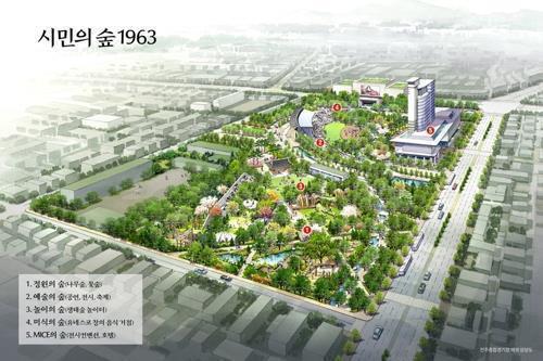 전주종합경기장 개발 프로젝트 '시민의 숲 1963' 조감도  [전주시 제공]
