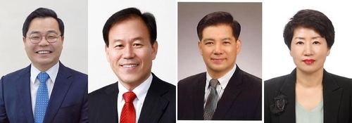 창원 마산회원 총선 후보왼쪽부터 더불어민주당 하귀남· 미래통합당 윤한홍·우리공화당 조민기·국가혁명배당금당 허양희 후보. [선관위 제공]