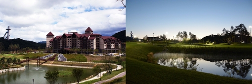 알펜시아 인터컨티넨탈 호텔(왼쪽)과 알펜시아 700골프클럽 [강원도개발공사 제공.재판매 및 DB 금지]