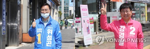 서귀포 위성곤(민·왼쪽)·강경필(통) 후보[연합뉴스 자료 사진]