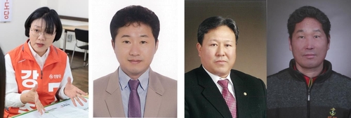 제주시을 후보들 및 서귀포시 후보제주시을 강은주(민중)·전윤영(혁)·차주홍(기타) 후보(왼쪽부터) 및 서귀포 선거구 문광삼(혁) 후보
[강은주 후보 선거캠프·선관위 제공. 재판매 및 DB 금지]