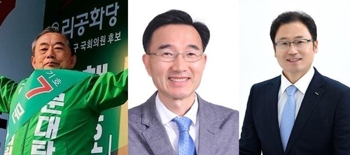 제주시갑 문대탄(공)·현용식(무)·임효준(무) 후보(왼쪽부터, 기호순)[문대탄 후보 선거캠프·선관위 제공. 재판매 및 DB금지]