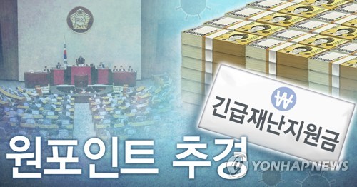 긴급재난지원금 원포인트 추경 (PG)[장현경 제작] 사진합성·일러스트