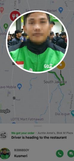 고젝앱으로 주문시 기사 위치 실시간 확인[자카르타=연합뉴스]