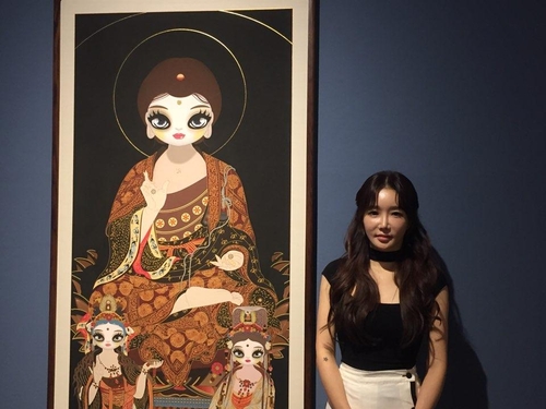 (서울=연합뉴스) 강종훈 기자 = 마리킴이 가나아트센터 개인전 '마스터피스'에서 고려 불화를 오마주한 작품을 선보인다.