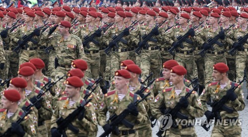 2019년 붉은광장에서의 2차대전 승전 기념 군사퍼레이드 모습 [epa=연합뉴스 자료사진]