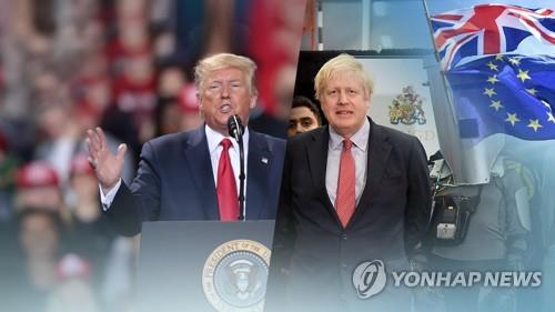 도널드 트럼프 미국 대통령(왼쪽)과 보리스 존슨 영국 총리[연합뉴스TV 제공]