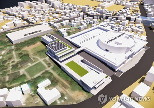 울산시립미술관 기공식…2021년 개관2019년 8월 울산시가 중구 북정공원에서 울산시립미술관 기공식을 열고 본격적인 공사에 들어갔다. 울산시립미술관은 659억원이 투입돼 전체 면적 1만2천770㎡, 지하 3층, 지상 2층 규모로 건립된다. 사진은 울산시립미술관 조감도 이미지.
[울산시 제공.재판매 및 DB 금지]