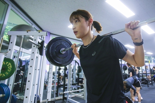 훈련하는 김연경[흥국생명 제공. 재판매 및 DB 금지]