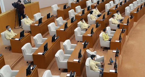 텅 빈 대전시의회 본회의장[연합뉴스 자료사진]