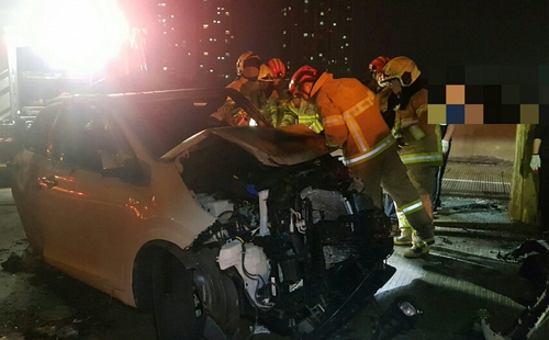 제3경인고속도로서 2차 사고로 차량 5중 추돌[인천 공단소방서 제공. 재판매 및 DB 금지]