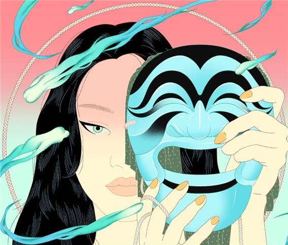 DJ 페기 구 앨범 '모먼트' 표지. 하회탈을 주 이미지로 활용했다.