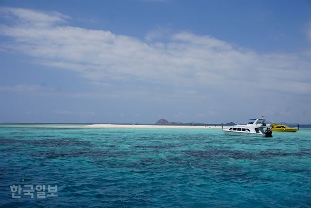 인도네시아 코모도국립공원의 대왕쥐가오리(manta) 출몰지점.