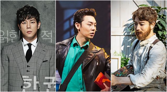 뮤지컬 ‘HOPE-읽히지 않은 책과 읽히지 않은 인생’의 고훈정(왼쪽부터), ‘그리스’ 기세중, ‘빈센트 반 고흐’ 배두훈. 알앤디웍스ㆍ오디컴퍼니ㆍ에이치제이컬쳐 제공