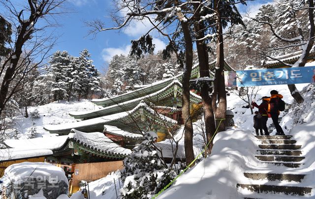 오를수록 환상적인 설경에 발걸음이 절로 느려진다.